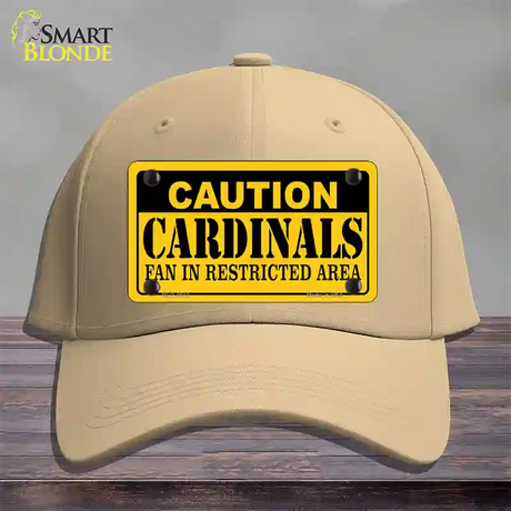 Caution Cardinals Novelty License Plate Hat Cotton / Khaki