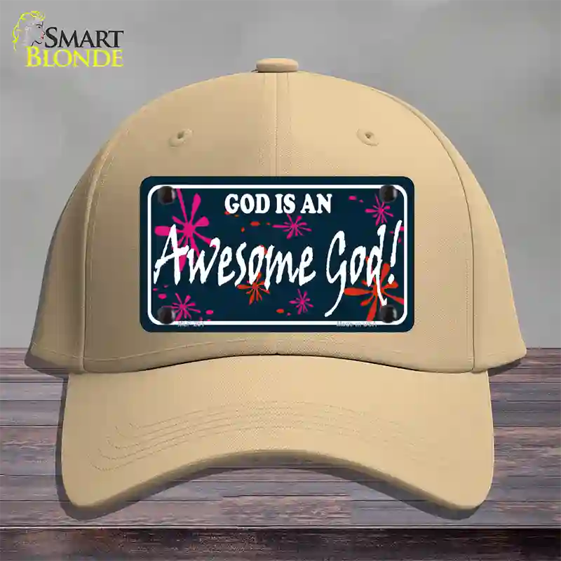 God Is An Awesome God Novelty License Plate Hat Cotton / Khaki