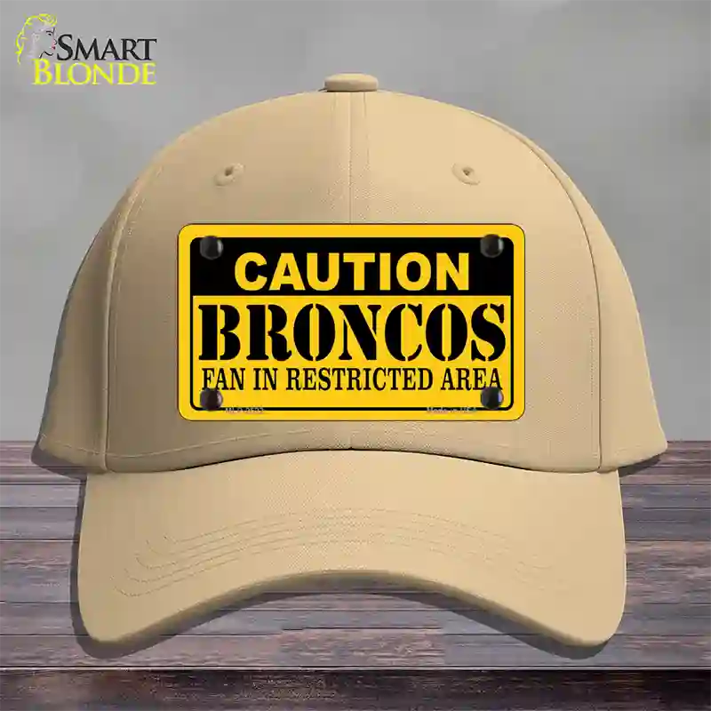 Caution Broncos Novelty License Plate Hat Cotton / Khaki