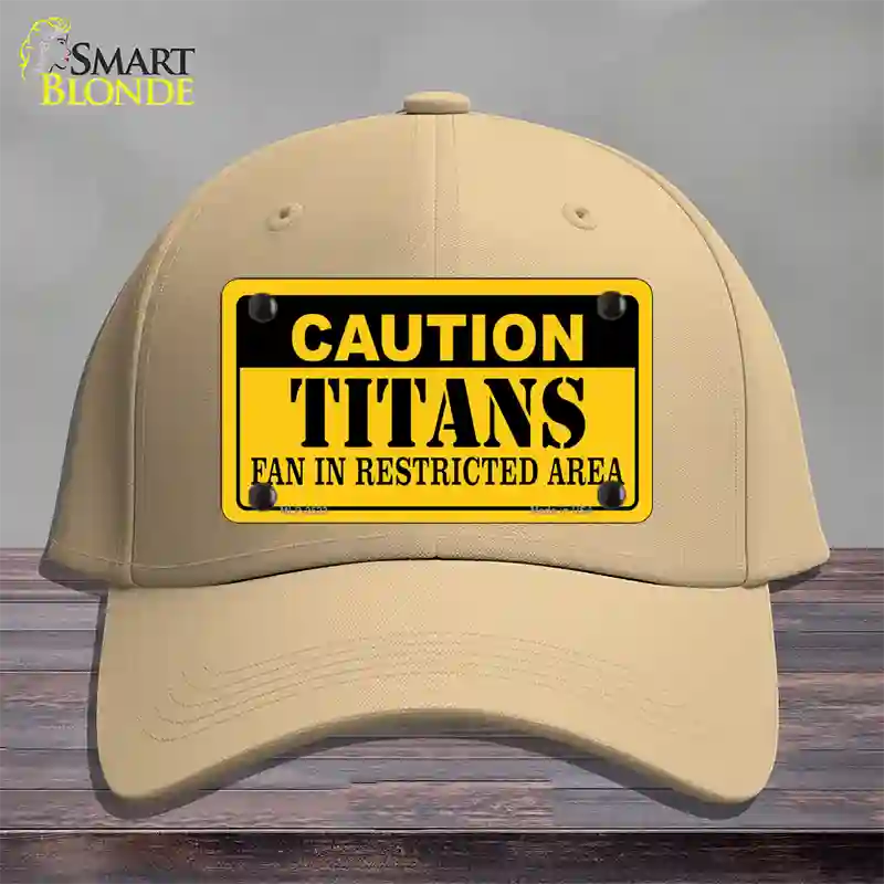 Caution Titans Novelty License Plate Hat Cotton / Khaki