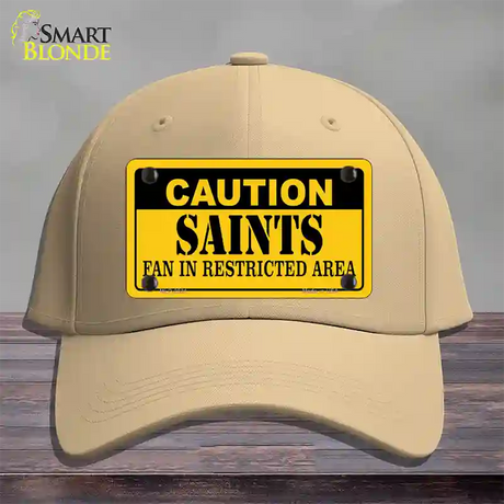 Caution Saints Novelty License Plate Hat Cotton / Khaki