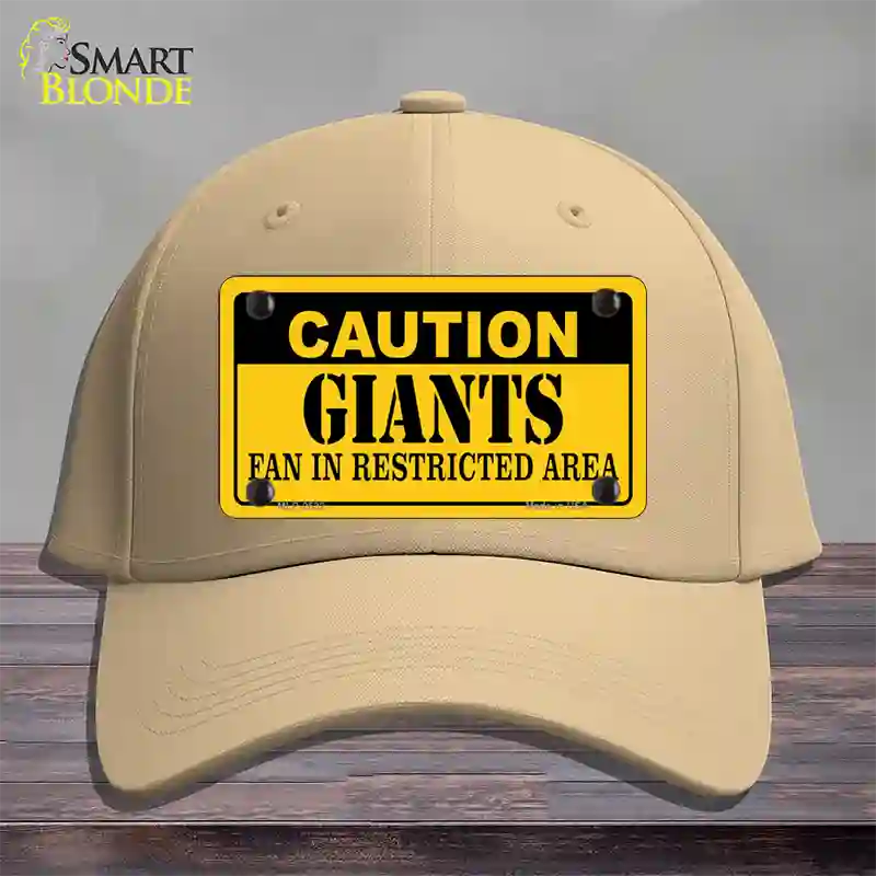 Caution Giants Novelty License Plate Hat Cotton / Khaki