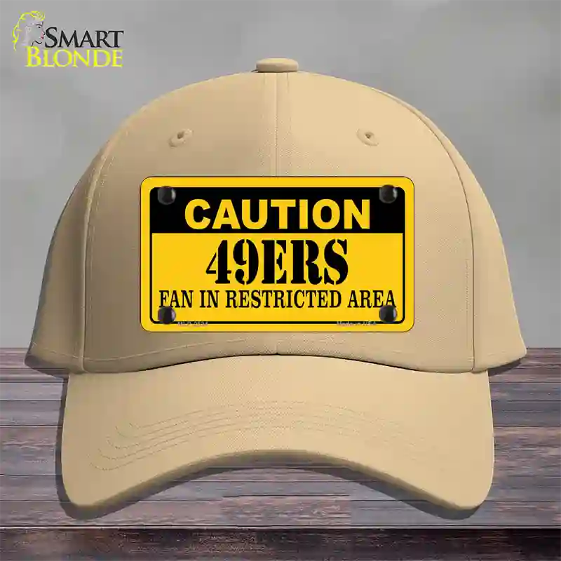 Caution 49ers Novelty License Plate Hat Cotton / Khaki