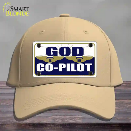 God Is My Co-Pilot Novelty License Plate Hat Cotton / Khaki