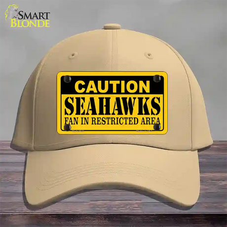 Caution Seahawks Novelty License Plate Hat Cotton / Khaki