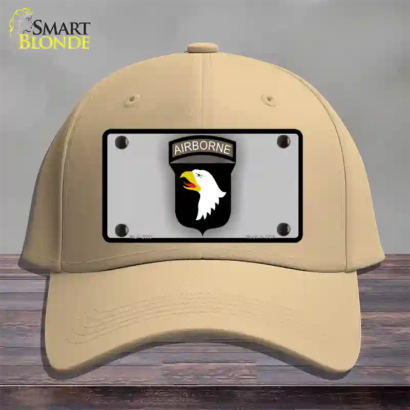 Airborne Eagle Novelty License Plate Hat Cotton / Khaki