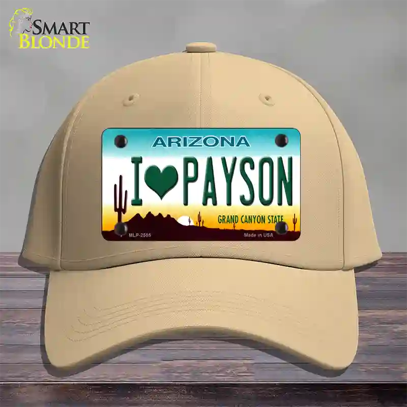 I Love Payson Arizona Novelty License Plate Hat Cotton / Khaki