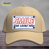 Smile God Loves You Novelty License Plate Hat Cotton / Khaki