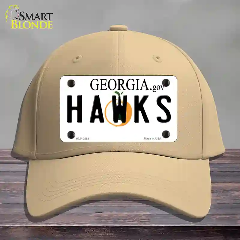 Hawks Georgia State Novelty License Plate Hat Cotton / Khaki