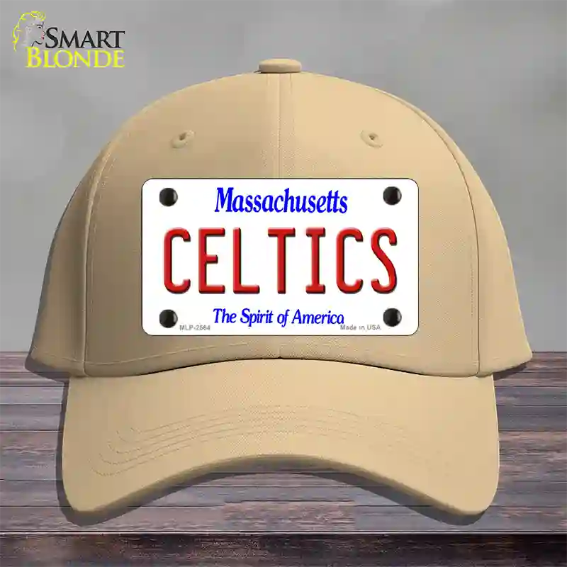 Celtics Massachusetts State Novelty License Plate Hat Cotton / Khaki