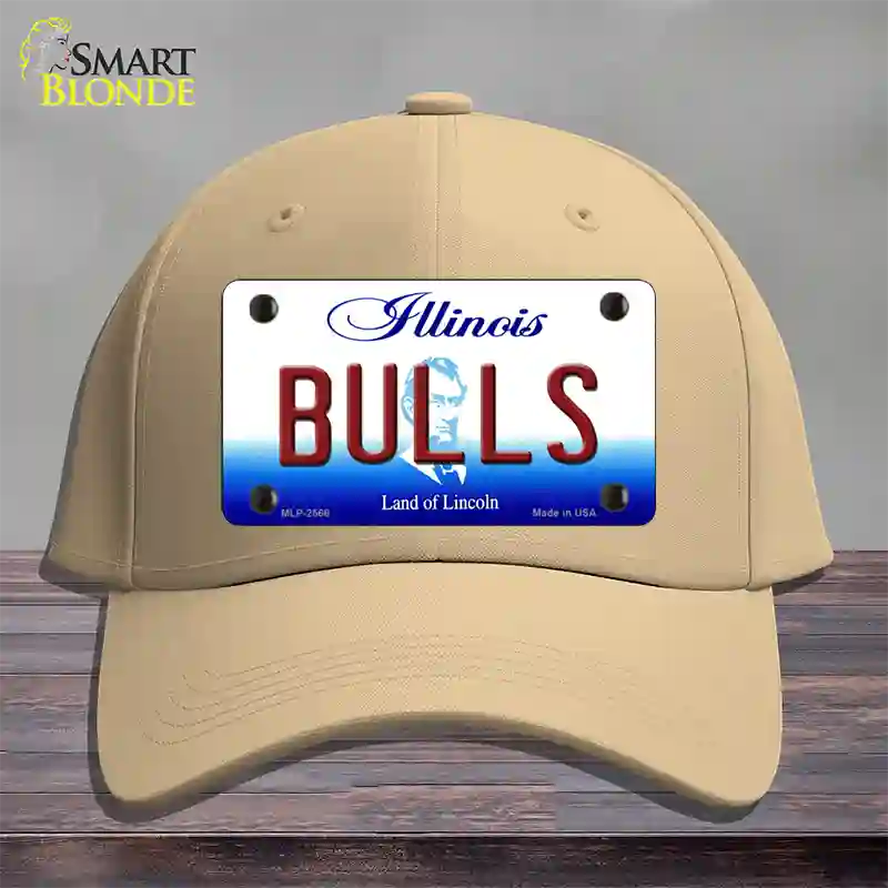 Bulls Illinois State Novelty License Plate Hat Cotton / Khaki