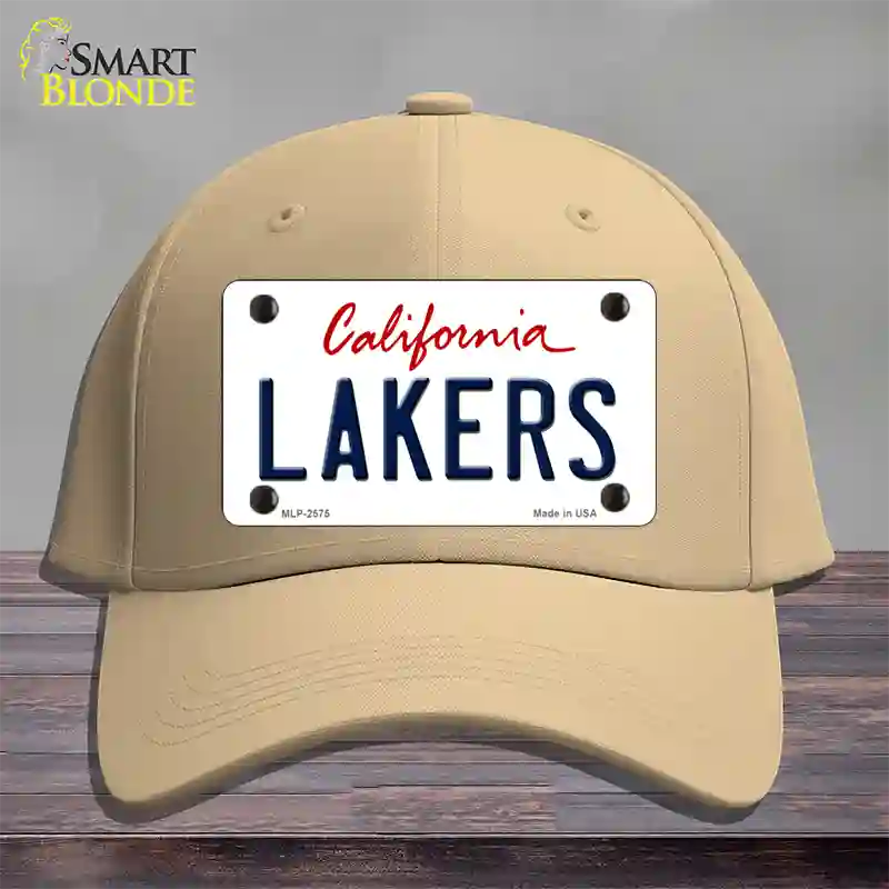 Lakers California State Novelty License Plate Hat Cotton / Khaki