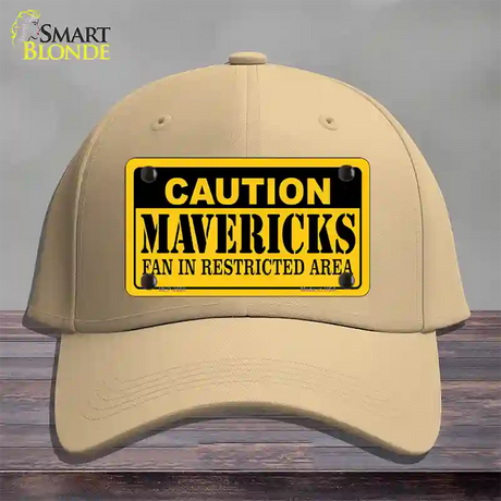 Caution Mavericks Fan Novelty License Plate Hat Cotton / Khaki