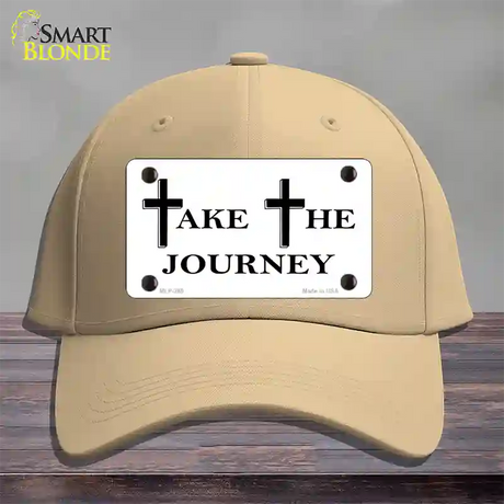 Take The Journey Vanity Novelty License Plate Hat Cotton / Khaki