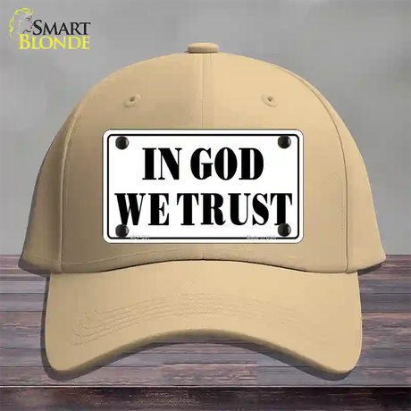 In God We Trust Novelty License Plate Hat Cotton / Khaki