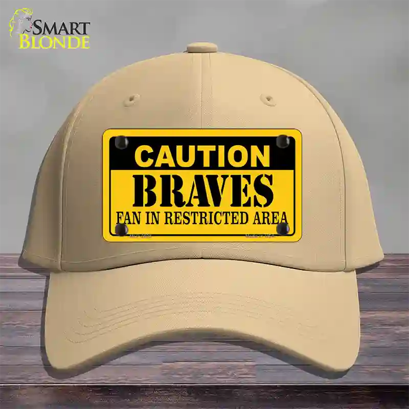 Caution Braves Fan Novelty License Plate Hat Cotton / Khaki