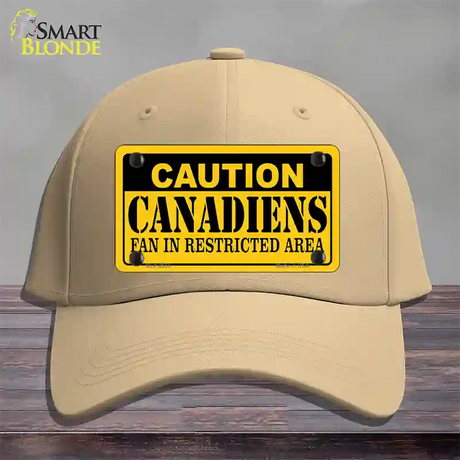 Caution Canadiens Novelty License Plate Hat Cotton / Khaki