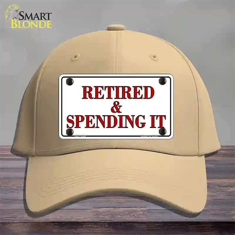 Retired And Spending It Novelty License Plate Hat Cotton / Khaki