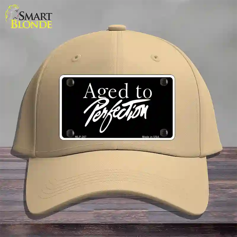 Aged To Perfection Novelty License Plate Hat Cotton / Khaki