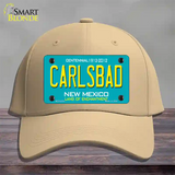 Carlsbad New Mexico Teal Novelty License Plate Hat Cotton / Khaki