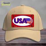 USA American Flag Vanity Novelty License Plate Hat Cotton / Khaki