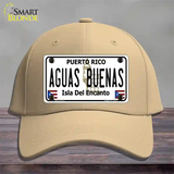 Aguas Buenas Puerto Rico Novelty License Plate Hat Cotton / Khaki