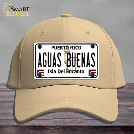 Aguas Buenas Puerto Rico Novelty License Plate Hat Cotton / Khaki