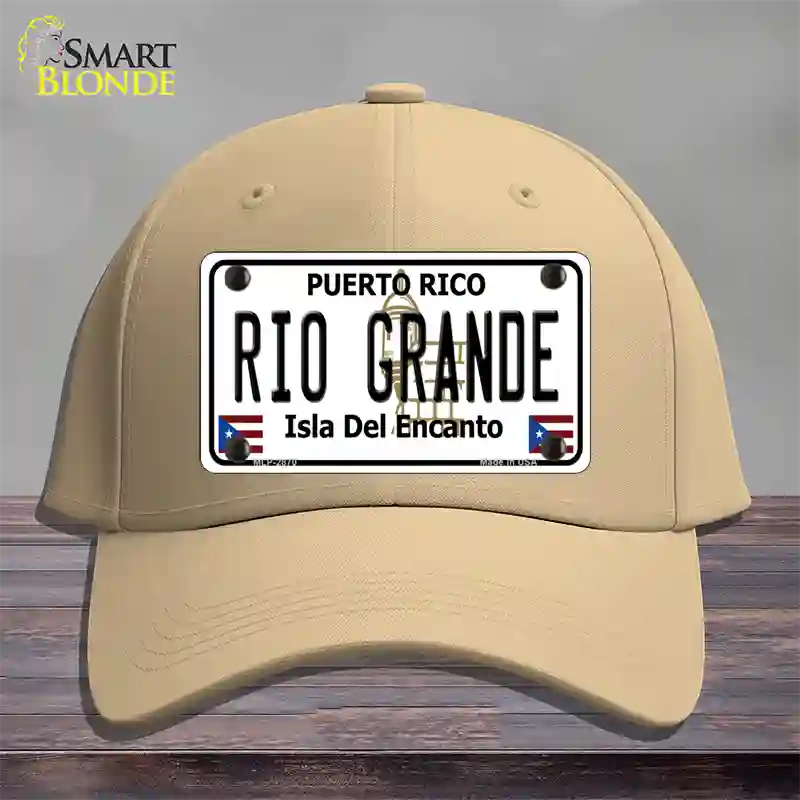 Rio Grande Puerto Rico Novelty License Plate Hat Cotton / Khaki