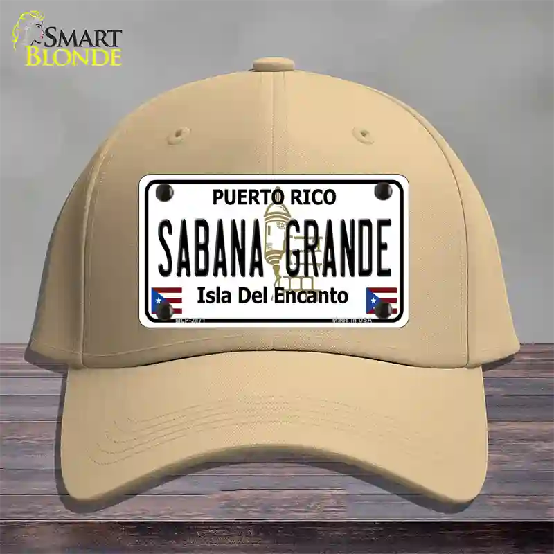 Sabana Grande Puerto Rico Novelty License Plate Hat Cotton / Khaki