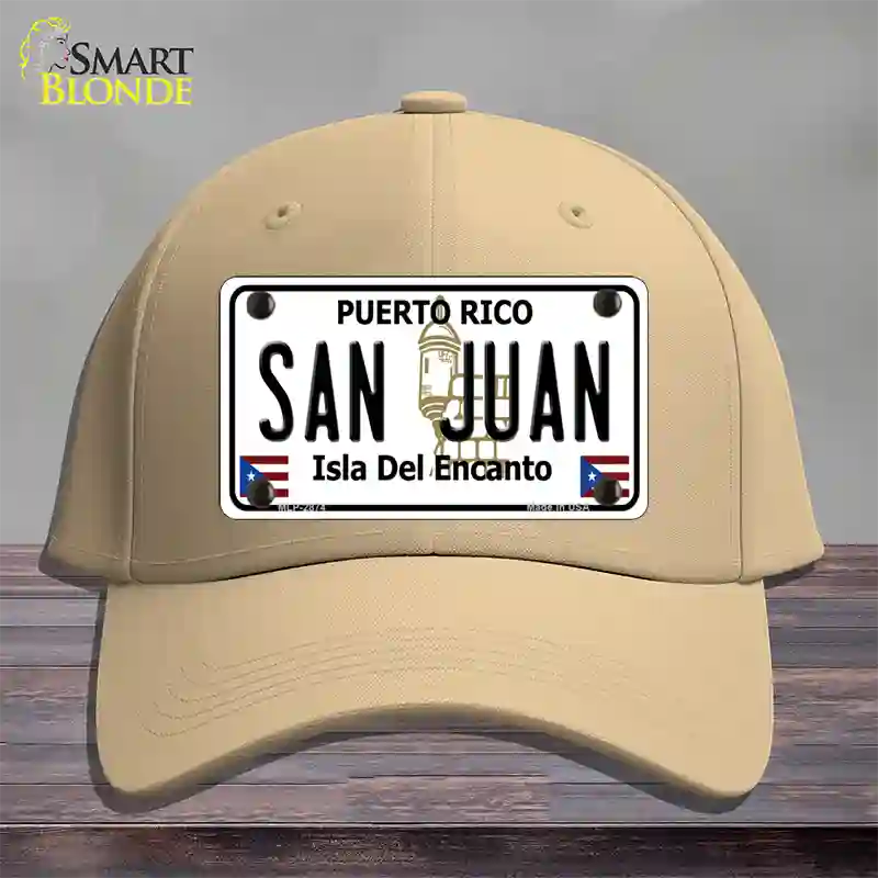 San Juan Puerto Rico Novelty License Plate Hat Cotton / Khaki