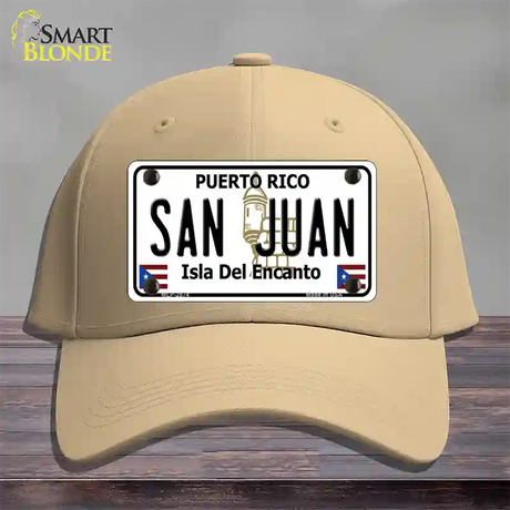 San Juan Puerto Rico Novelty License Plate Hat Cotton / Khaki