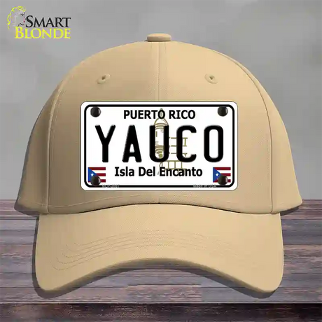 Yauco Puerto Rico Novelty License Plate Hat Cotton / Khaki