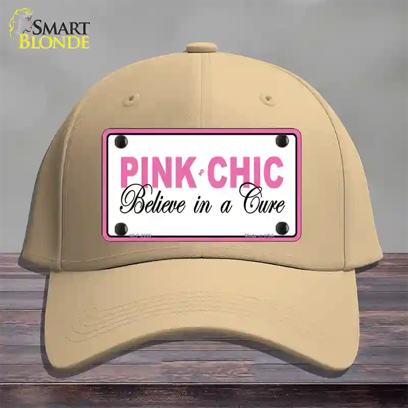 Pink Chic Novelty License Plate Hat Cotton / Khaki