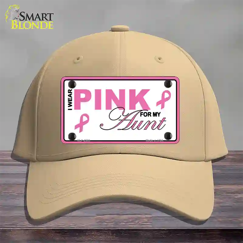 Pink For My Aunt Novelty License Plate Hat Cotton / Khaki