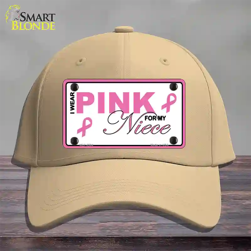 Pink For My Niece Novelty License Plate Hat Cotton / Khaki