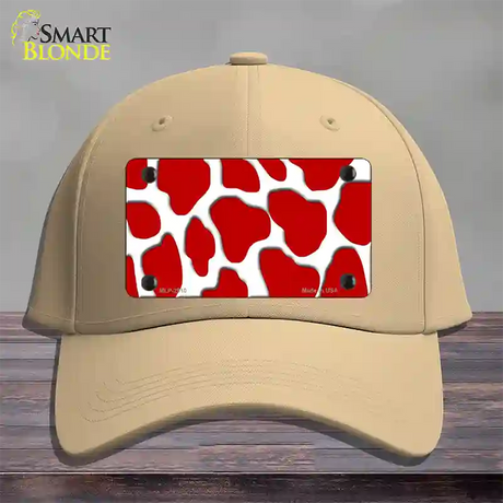 Red White Giraffe Novelty License Plate Hat Cotton / Khaki