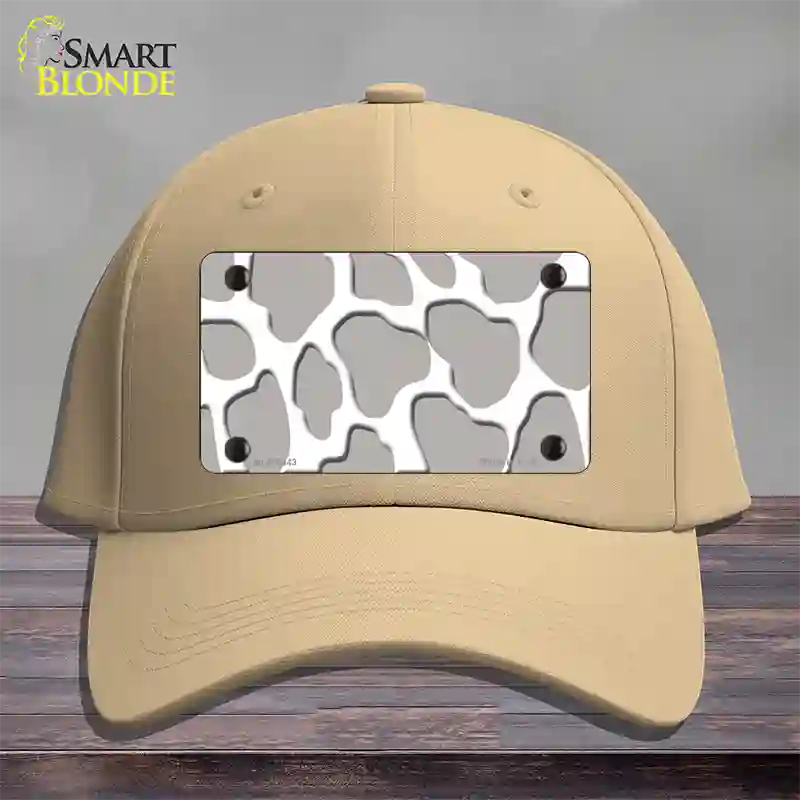 Grey White Giraffe Novelty License Plate Hat Cotton / Khaki