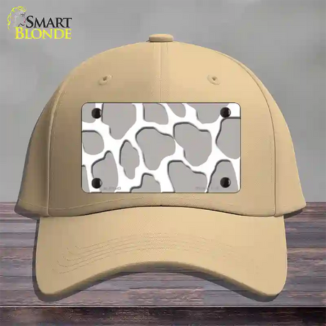 Grey White Giraffe Novelty License Plate Hat Cotton / Khaki