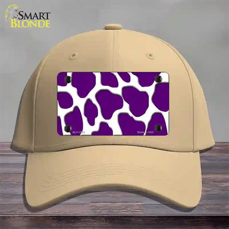 Purple White Giraffe Novelty License Plate Hat Cotton / Khaki