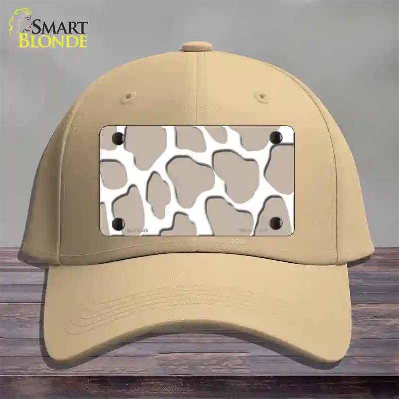 Tan White Giraffe Novelty License Plate Hat Cotton / Khaki