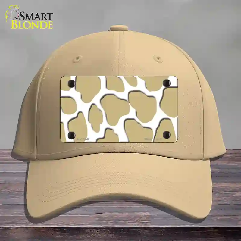 Gold White Giraffe Novelty License Plate Hat Cotton / Khaki