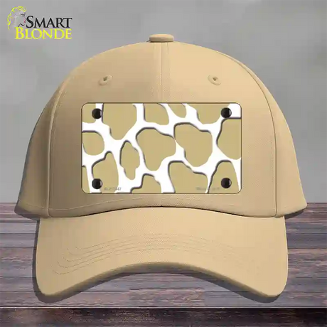 Gold White Giraffe Novelty License Plate Hat Cotton / Khaki