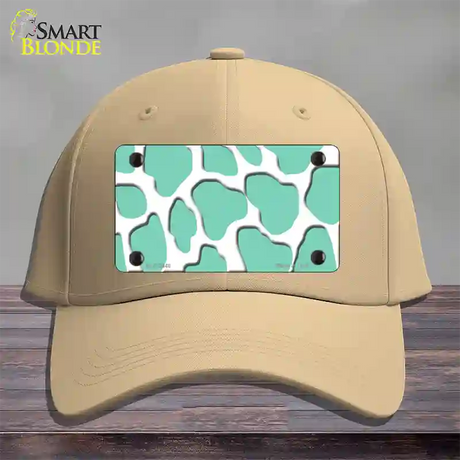 Mint White Giraffe Novelty License Plate Hat Cotton / Khaki