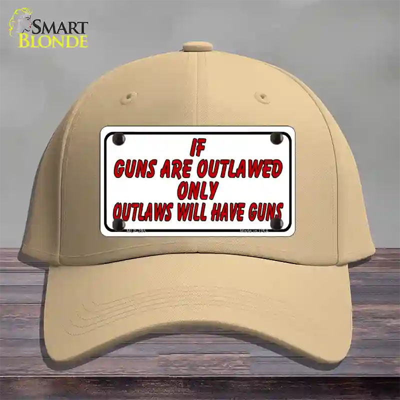 If Guns Are Outlawed Novelty License Plate Hat Cotton / Khaki