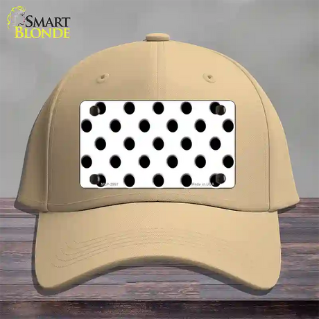 Black White Polka Dot Novelty License Plate Hat Cotton / Khaki