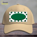 Green White Polka Dot Green Center Oval Novelty License Plate Hat Cotton / Khaki