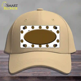 Brown White Polka Dot Brown Center Oval Novelty License Plate Hat Cotton / Khaki