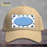 Light Blue White Polka Dot Light Blue Center Oval Novelty License Plate Hat Cotton / Khaki