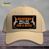 Hunters Will Do Anything Novelty License Plate Hat Cotton / Khaki