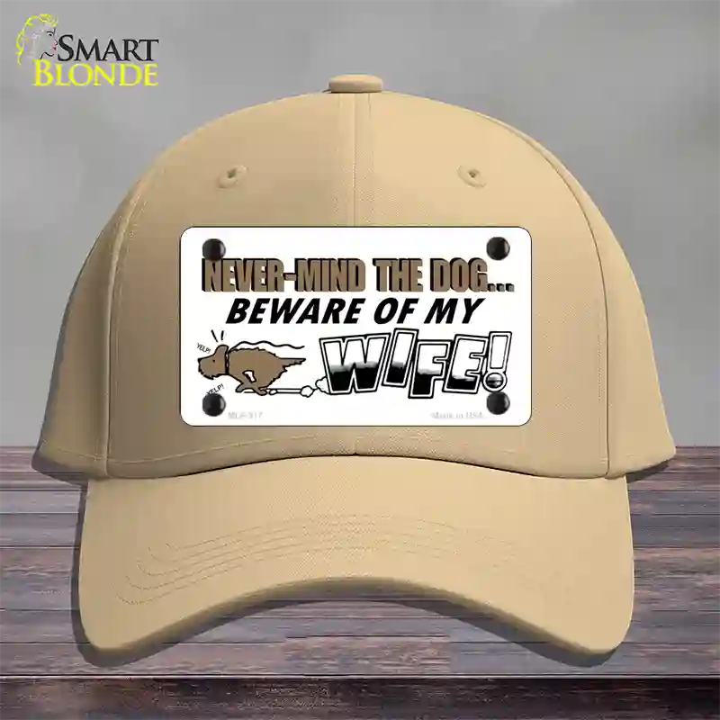 Beware Of My Wife Novelty License Plate Hat Cotton / Khaki